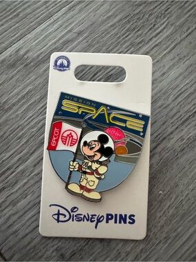 Disney Mission Space Mickey Mouse Enamel Pin - Blue, Pink, White, Red